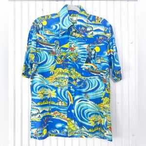 *sold* 60’s / 70’s Hawaiian Shirt buttondown dagger collar